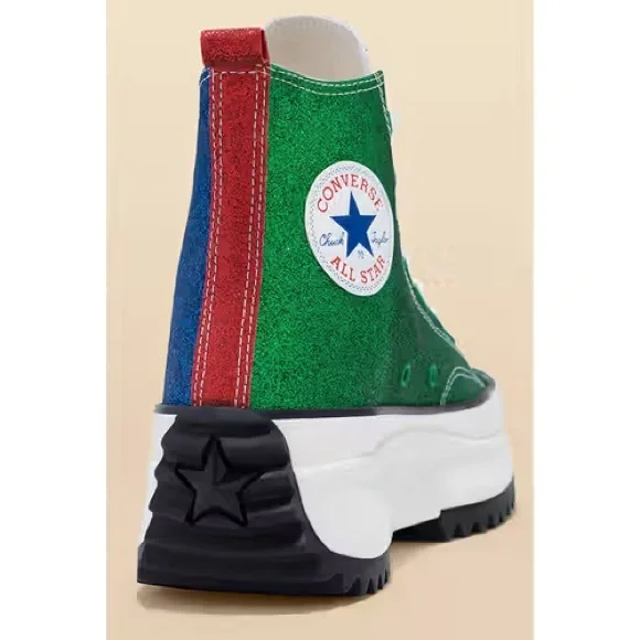 JW Anderson Converse High Top Platform Sneakers in Pink & Green - NWT Rare! - Picture 4 of 7